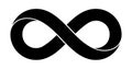 Infinity sign made with mobius strip. Stylized endess symbol. Tattoo flat design illustration