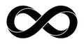 Infinity sign made with mobius strip. Stylized limitless symbol. Tattoo flat design illustration