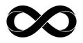 Infinity sign made with moebius strip. Stylized eternity symbol. Tattoo flat design illustration