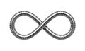 Vector Infinity sign made of shower hose. Mobius strip symbol. Royalty Free Stock Photo