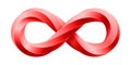 Infinity sign made of twisted hex rod. Mobius strip symbol. Vector isolated illustration Royalty Free Stock Photo