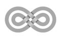 Infinity sign made of two crossed metal wires. Limitless strip symbol. Vector illustration