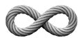 Infinity sign made of wire rope, metal hawser, steel cable. Industrial technology and machine engineering symbol. Realistic vector
