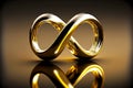 infinity sign in shape of shiny eight in gold ring