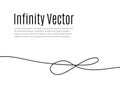 Infinity in solid lines of drawing. Continuous black line. Work flat design. The symbol of infinity of motion. Royalty Free Stock Photo