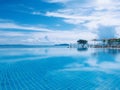 Infinity swiming pool near beach and resort