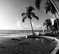 Infinity swimming pool nicaragua black & white Royalty Free Stock Photo