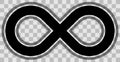 infinity symbol black - outlined with transparency eps 10 - isolated - vector