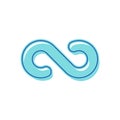 Infinity Symbol. Blue Color Symbolic of Repetition and Unlimited Cyclicity, Design Element in Thickness Style