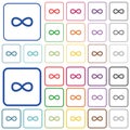 Infinity symbol outlined flat color icons Royalty Free Stock Photo