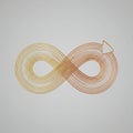 An infinity symbol composed of parallel, gradient-colored lines transitioning from gold Royalty Free Stock Photo
