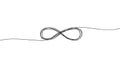 Infinity symbol drawn by one line isolated on white background. Repetitions or unlimited cycling. Vector illustration