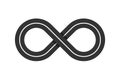 Infinity symbol. Eternal shape. Infinity road loop icon. Figure 8 Traffic Loop. Race track sign or logo. Royalty Free Stock Photo