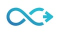 Infinity Symbol with Gradient Arrow Seamless Flow, vector design Generative AI Royalty Free Stock Photo