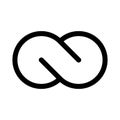 Infinity symbol icon. Concept of infinite, limitless and endless. Simple flat black outline vector design element Royalty Free Stock Photo