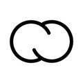 Infinity symbol icon. Concept of infinite, limitless and endless. Simple flat black outline vector design element Royalty Free Stock Photo