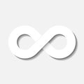 Infinity symbol icon. Concept of infinite, limitless and endless. Simple white vector design element isolated on white