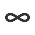 Infinity symbol, icon of endless seamless loop. Vector stock image. Sign of forever. isolated on white background black flat Royalty Free Stock Photo