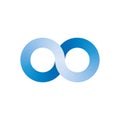 Infinity symbol icon. Representing the concept of infinite, limitless and endless things. Simple blue vector design Royalty Free Stock Photo