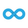 Infinity symbol icon. Representing the concept of infinite, limitless and endless things. Simple blue vector design Royalty Free Stock Photo