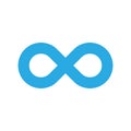 Infinity symbol icon. Representing the concept of infinite, limitless and endless things. Simple blue vector design Royalty Free Stock Photo