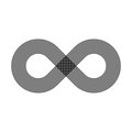 Infinity symbol icon. Representing the concept of infinite, limitless and endless things. Simple multiline vector design