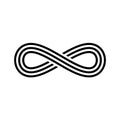 Infinity symbol icon. Representing the concept of infinite, limitless and endless things. Simple tripple line vector Royalty Free Stock Photo