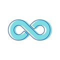 Infinity Symbol Isolated on White Background. Design Element for Company Branding. Blue Contoured Thickness Style Royalty Free Stock Photo