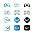 Infinity symbol logo icon, Meta icon set Royalty Free Stock Photo