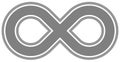 Infinity symbol medium gray - outlined - isolated - vector