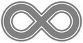 Infinity symbol medium gray - outlined - isolated - vector