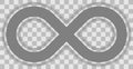 Infinity symbol medium gray - outlined with transparency eps 10