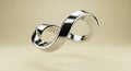 Infinity symbol metal loop endless shape silver rendering background Royalty Free Stock Photo