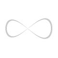 Infinity symbol of multiple thin black lines. Concept of infinite, limitless and endless. Simple flat vector design Royalty Free Stock Photo