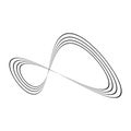 Infinity symbol of multiple thin black lines. Concept of infinite, limitless and endless. Simple flat vector design Royalty Free Stock Photo