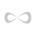 Infinity symbol of multiple thin black lines. Concept of infinite, limitless and endless. Simple flat vector design