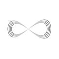 Infinity symbol of multiple thin black lines. Concept of infinite, limitless and endless. Simple flat vector design Royalty Free Stock Photo