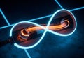 Infinity symbol with neon light Royalty Free Stock Photo