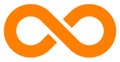 Infinity symbol orange - simple with discontinuation - isolated Royalty Free Stock Photo