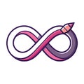 Infinity Symbol with Pencil: Creative, Design, and Endless Possibilities Concept Royalty Free Stock Photo