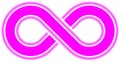 Infinity symbol purple - outlined with discontinuation - isolate