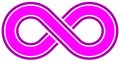 Infinity symbol purple - outlined with discontinuation - isolate