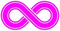 Infinity symbol purple - outlined with discontinuation - isolate