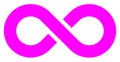 Infinity symbol purple - simple with discontinuation - isolated Royalty Free Stock Photo