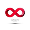 Infinity Symbol. Red Endless Icon Royalty Free Stock Photo