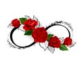 Infinity symbol with red roses Royalty Free Stock Photo