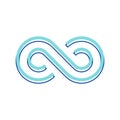 Infinity Symbol of Repetition and Unlimited Cyclicity, Blue Color Symbolic Design Element in Thickness Style Royalty Free Stock Photo