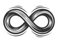 Infinity Symbol engraving vector illustration Royalty Free Stock Photo