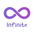 Infinity symbol or sign. infinite icon. limitless logo. isolated on dark blue background. Royalty Free Stock Photo