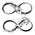 Infinity symbol with stars Royalty Free Stock Photo